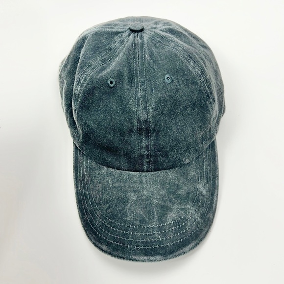 ANVIL |🧢 Vintage-Style Washed Gray Blue Faded Plain Adjustable Baseball Cap - Picture 2 of 7